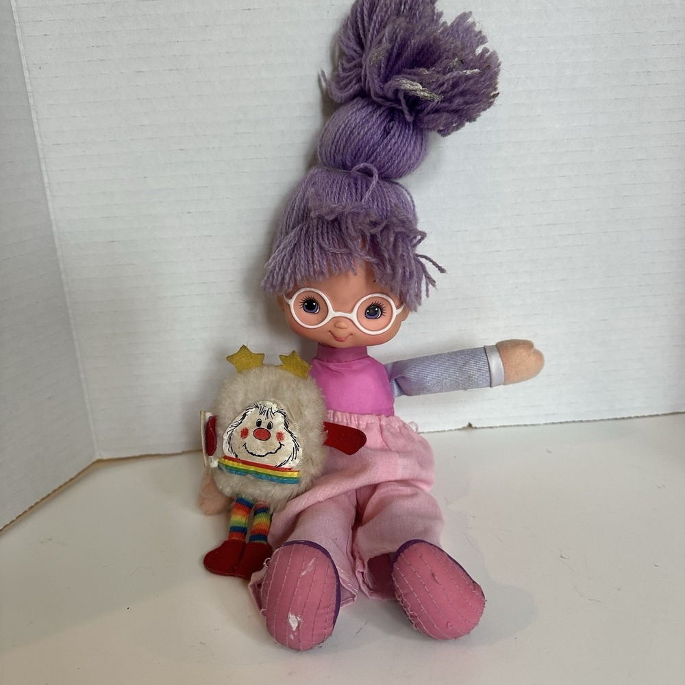 1984 Rainbow Brite Shy Violet Doll‎ Hallmark Plush No Dress With White Sprite